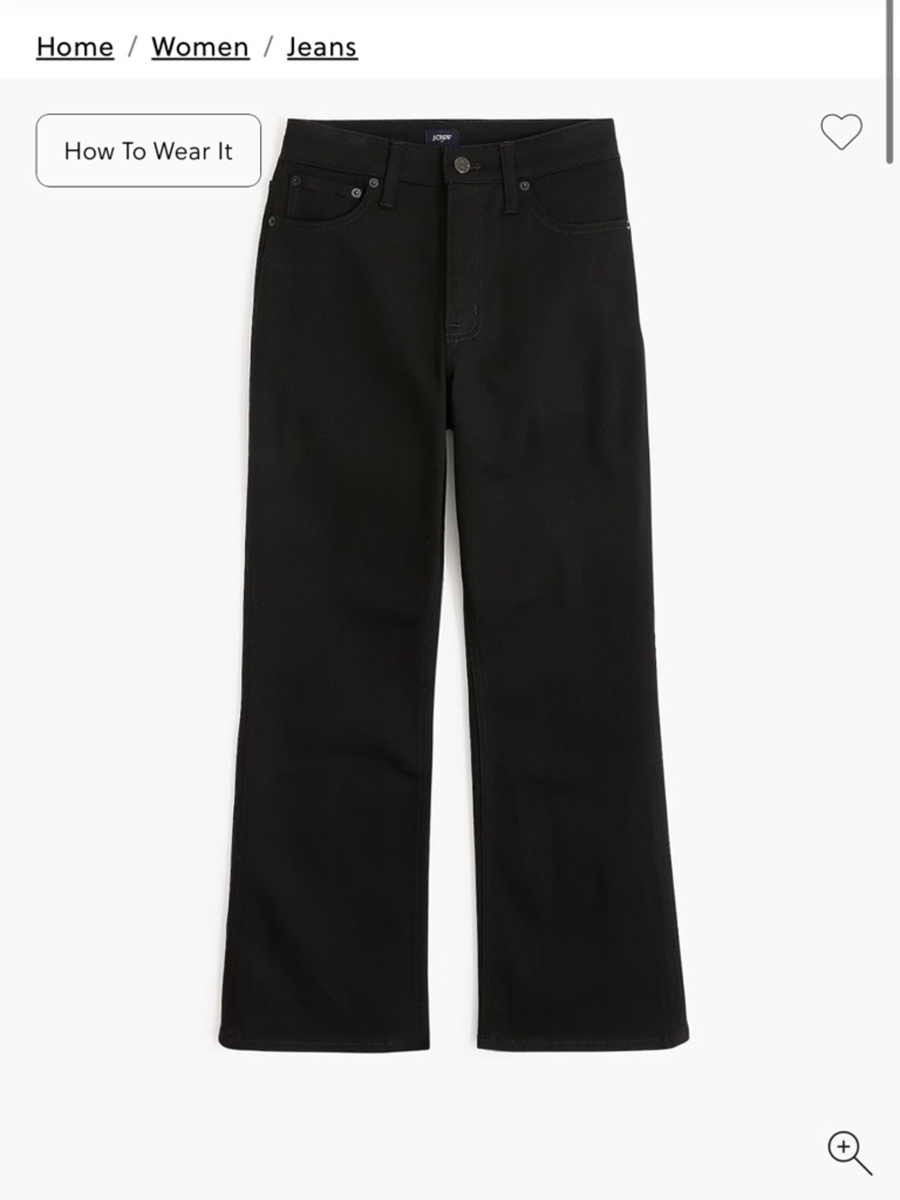 BNWT J. Crew Factory curvy mid-rise flare crop black, 30